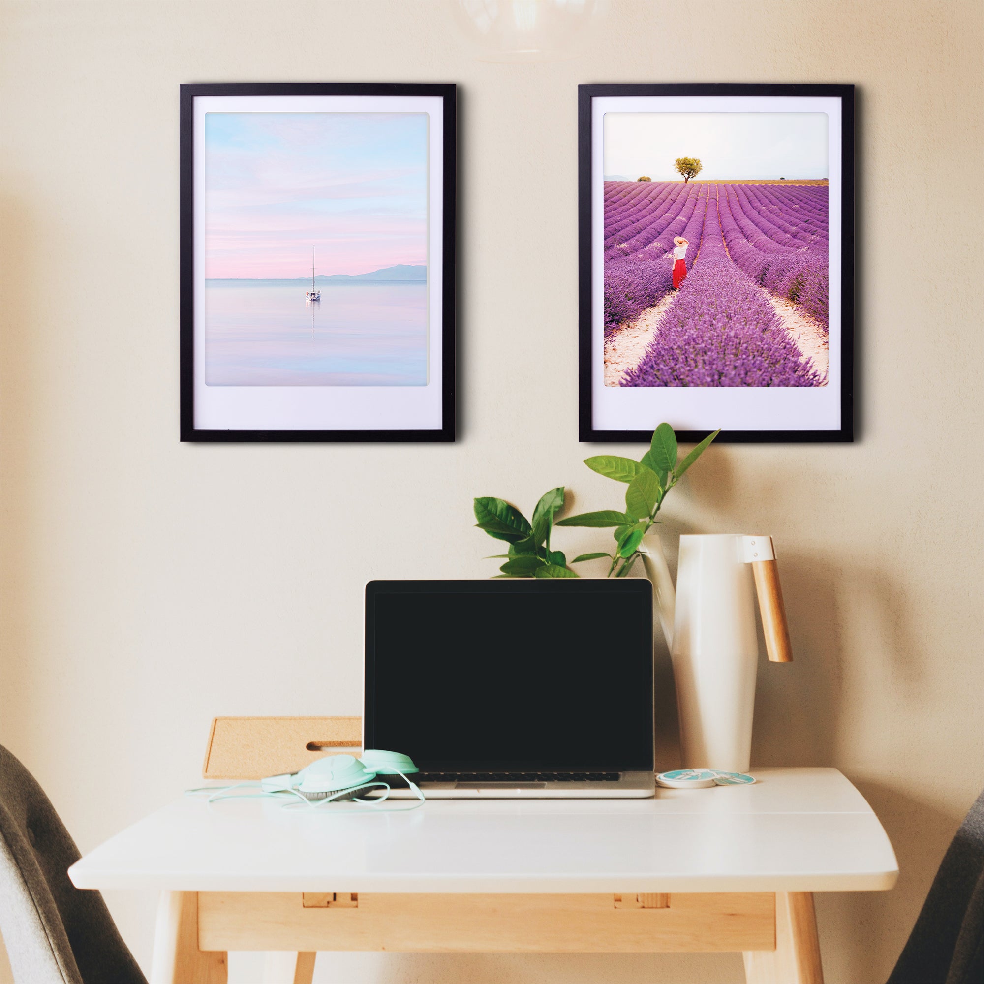pickmotion-lavender-fields-art-poster-mit-echtglas-rahmen image 2
