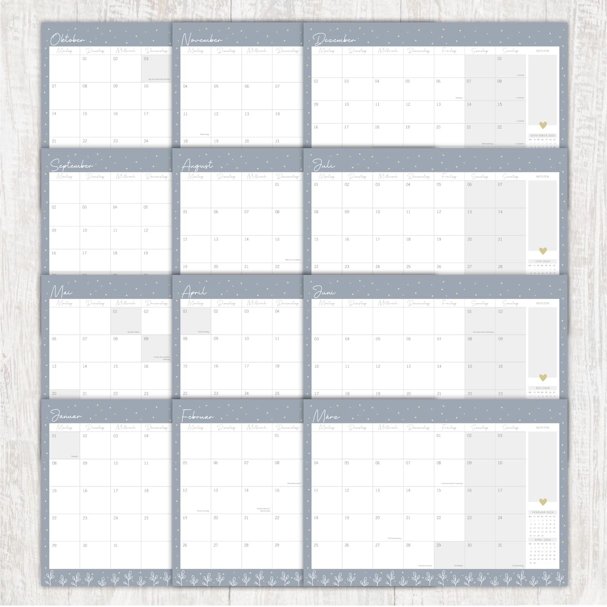 gr-tz-verlag-wandkalender-2024-monatskalender-a4-quer-mit-notizfeld image 6