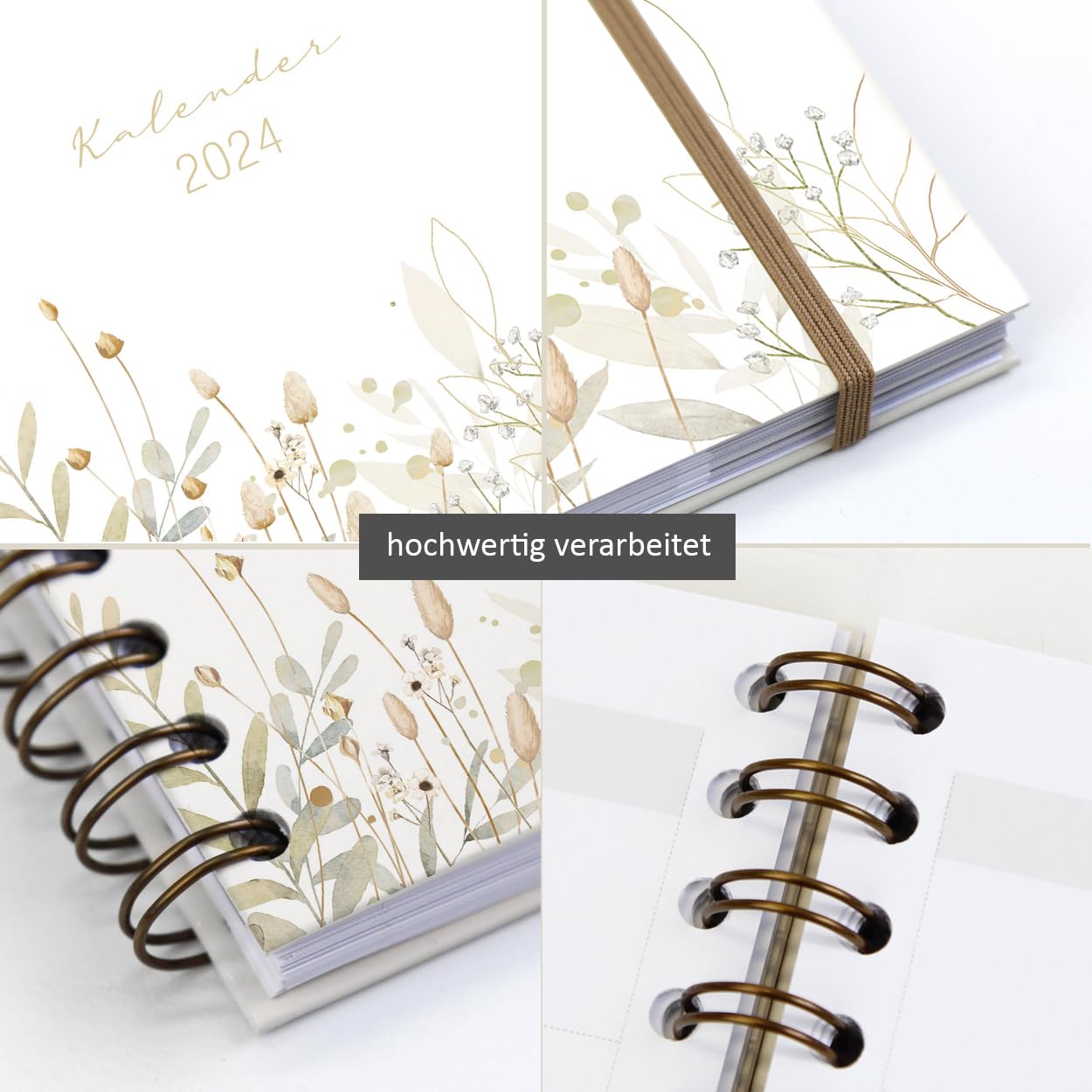 gr-tz-verlag-organizer-2024-a5-trockenblumen-beige-wochenplaner-ringbuch image 2