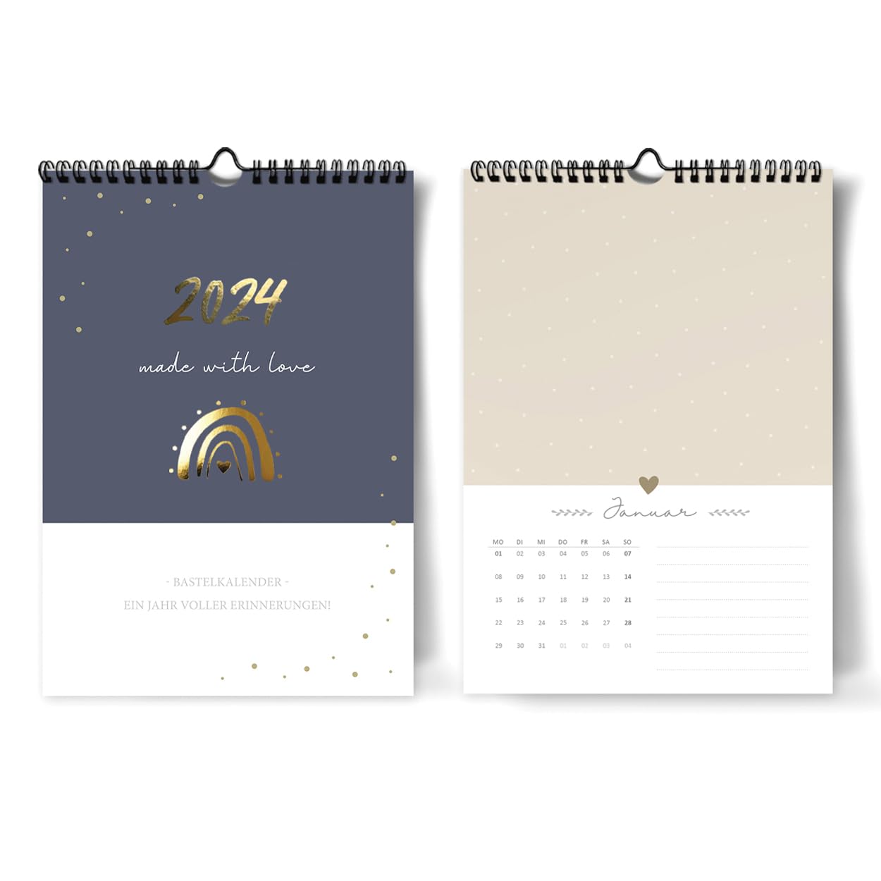 gr-tz-verlag-fotokalender-2024-blattgold-a4-wandkalender-januar-dezember image 1