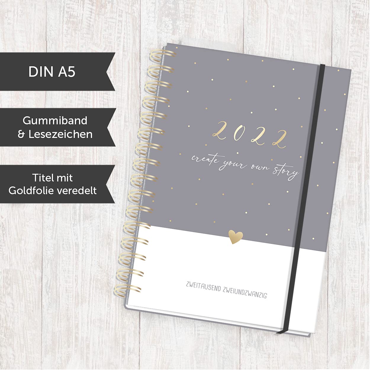 gr-tz-verlag-organizer-2022-a5-wochenplaner-1-woche-2-seiten-ringbuch-goldfolie image 2