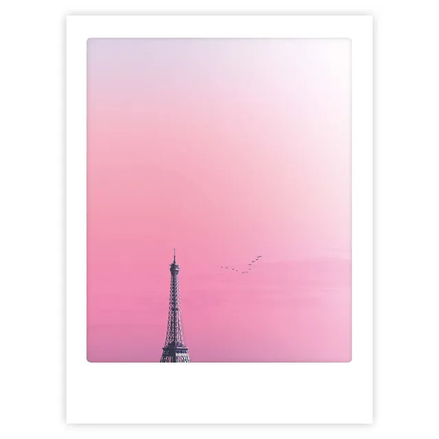 pickmotion-pink-paris-art-poster-mit-echtglas-rahmen image 1