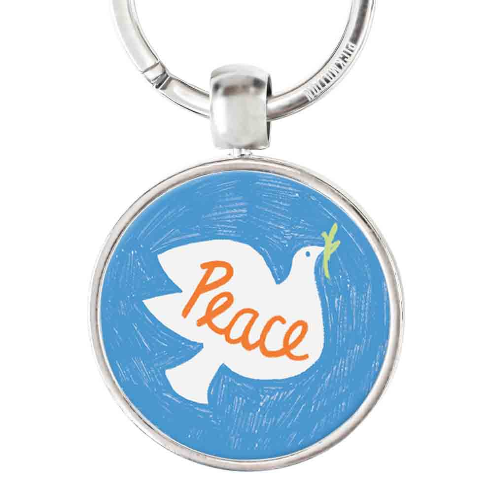 pickmotion-peace-dove-schl-sselanh-nger-mit-reliefdruck image 1
