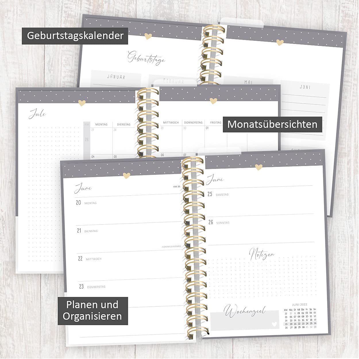 gr-tz-verlag-organizer-2022-a5-wochenplaner-1-woche-2-seiten-ringbuch-goldfolie image 6