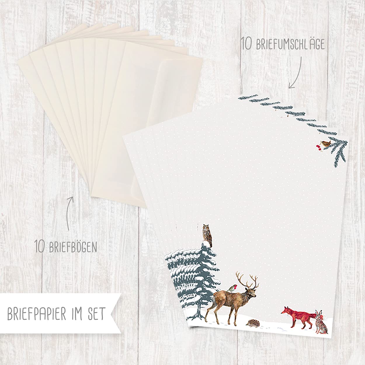 gr-tz-verlag-briefpapier-set-weihnachtswald-din-a4-mit-umschl-gen image 3