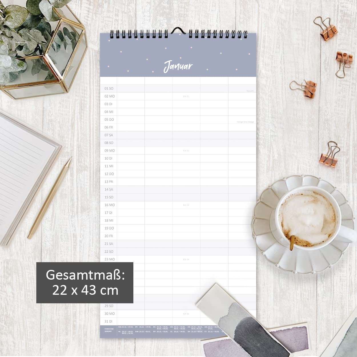 gr-tz-verlag-familienplaner-2023-blattgold-wandkalender-22-x-43-cm-5-spalten image 7