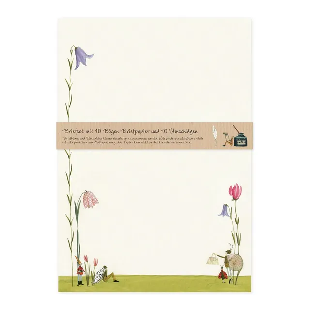 gr-tz-verlag-briefpapier-set-bl-tenschnecke-din-a4-blumen-natur-10-seiten-mit-um image 1