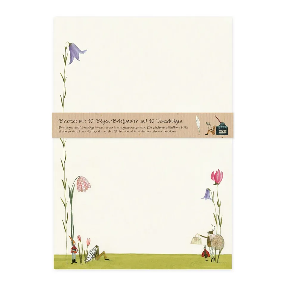 gr-tz-verlag-briefpapier-set-bl-tenschnecke-din-a4-blumen-natur-10-seiten-mit-um image 1