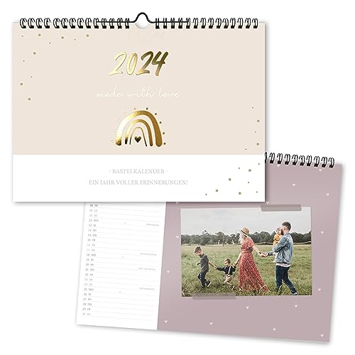 gr-tz-verlag-fotokalender-2024-blattgold-a4-quer-bastelkalender-beige image 7