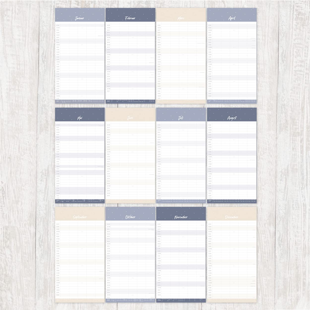 gr-tz-verlag-familienplaner-2023-blattgold-wandkalender-22-x-43-cm-5-spalten image 8