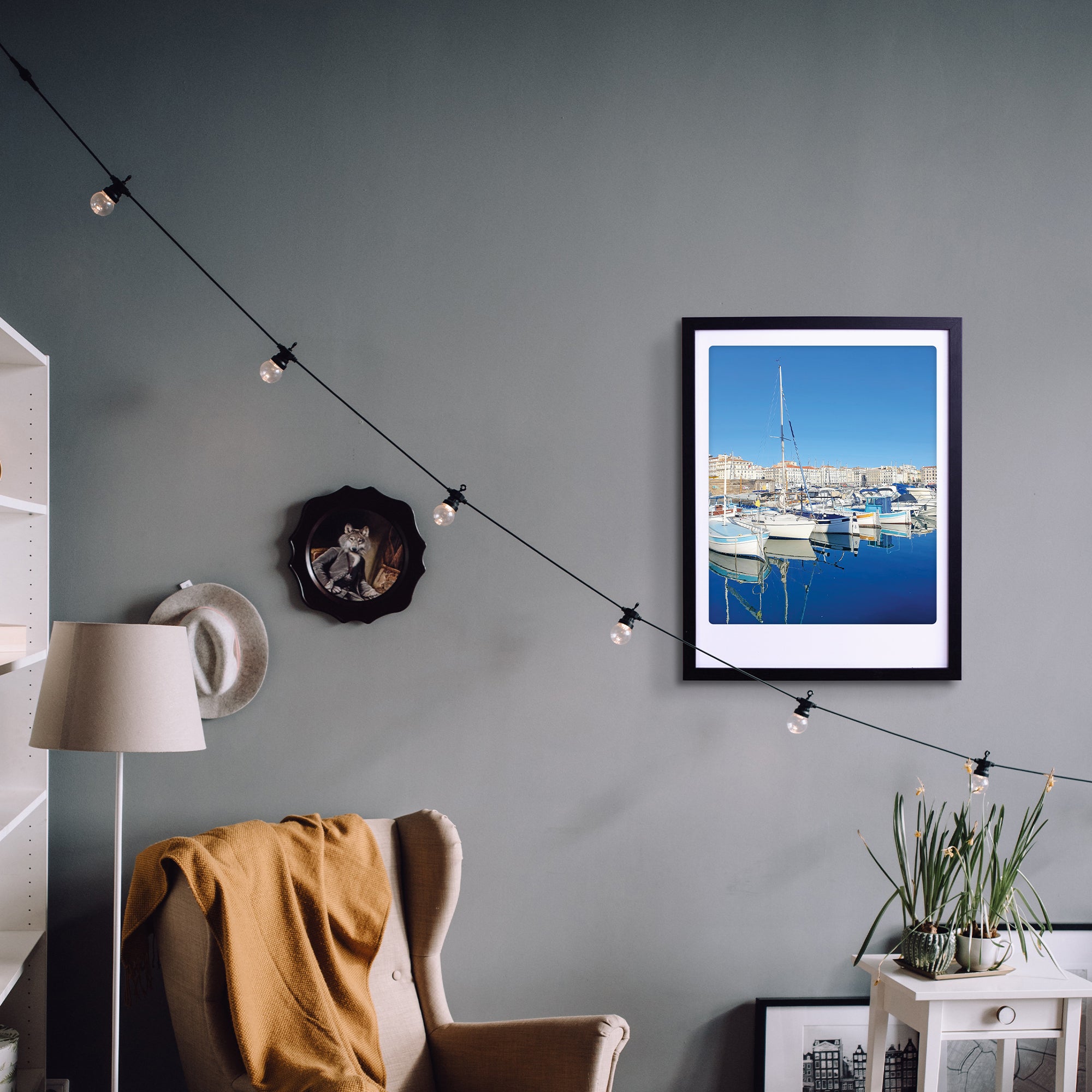 pickmotion-by-the-harbour-art-poster-mit-echtglas-rahmen image 2