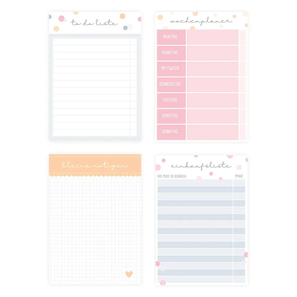 gr-tz-verlag-4er-set-notizbl-cke-a6-to-do-liste-notizblock-wochenplaner-und-eink image 1