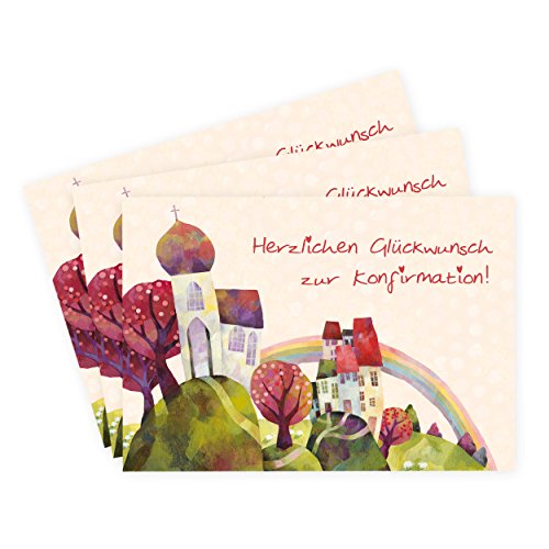 gr-tz-verlag-konfirmationskarten-3er-set-kirche-regenbogen-baum image 3