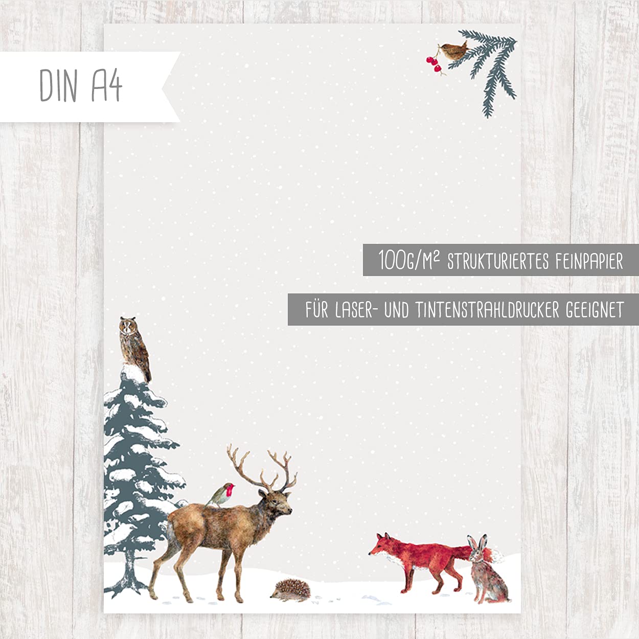 gr-tz-verlag-briefpapier-set-weihnachtswald-din-a4-mit-umschl-gen image 2