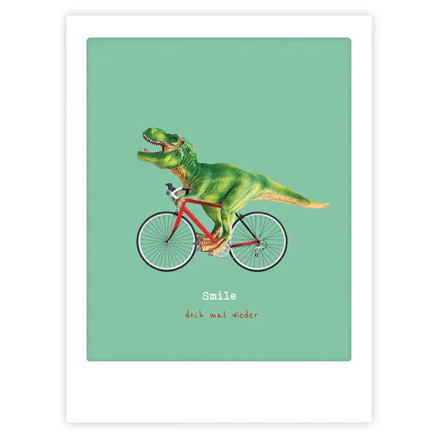 pickmotion-art-poster-dinosaur-ride-mit-echtglas-rahmen image 1