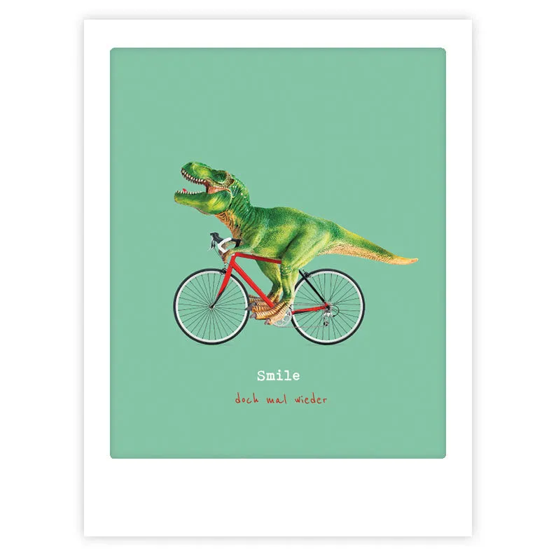 pickmotion-art-poster-dinosaur-ride-mit-echtglas-rahmen image 1