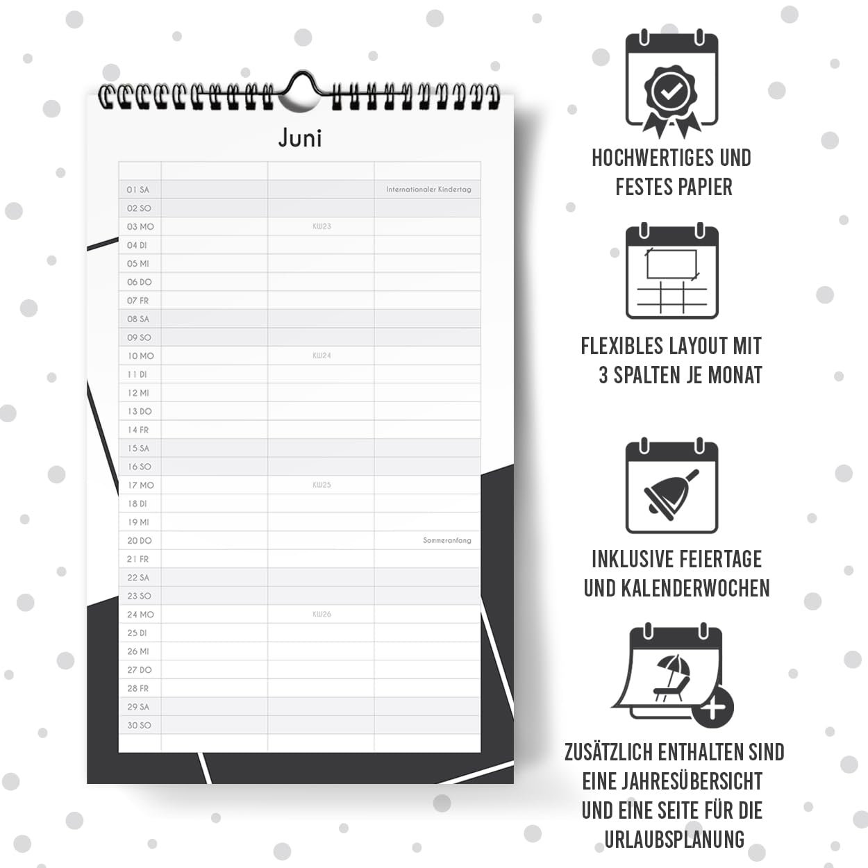 gr-tz-verlag-paarplaner-wandkalender-2024-mit-3-spalten-19-x-32-cm-schwarz-wei-e image 2