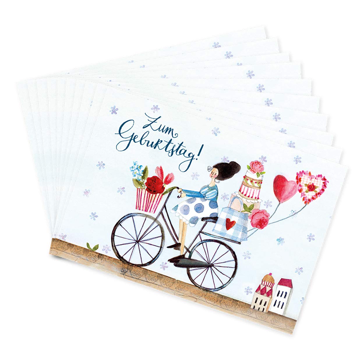 gr-tz-verlag-gl-ckwunschkarten-geburtstag-10er-set-fahrrad-happy-birthday-mit-um image 1