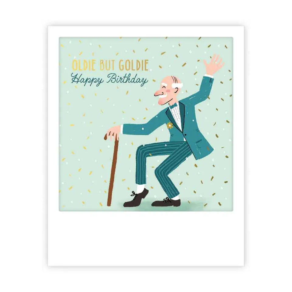 pickmotion-kleine-postkarte-oldie-but-goldie-dancing-grandpa image 1