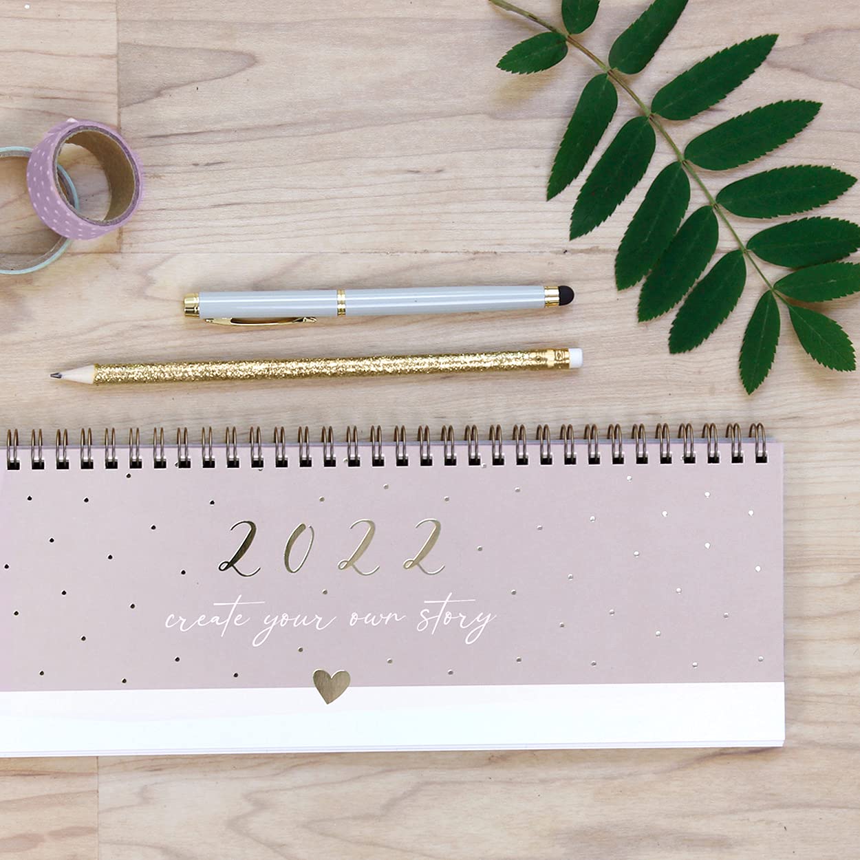 gr-tz-verlag-tischkalender-wochenkalender-quer-rosa-mit-goldfolie image 2