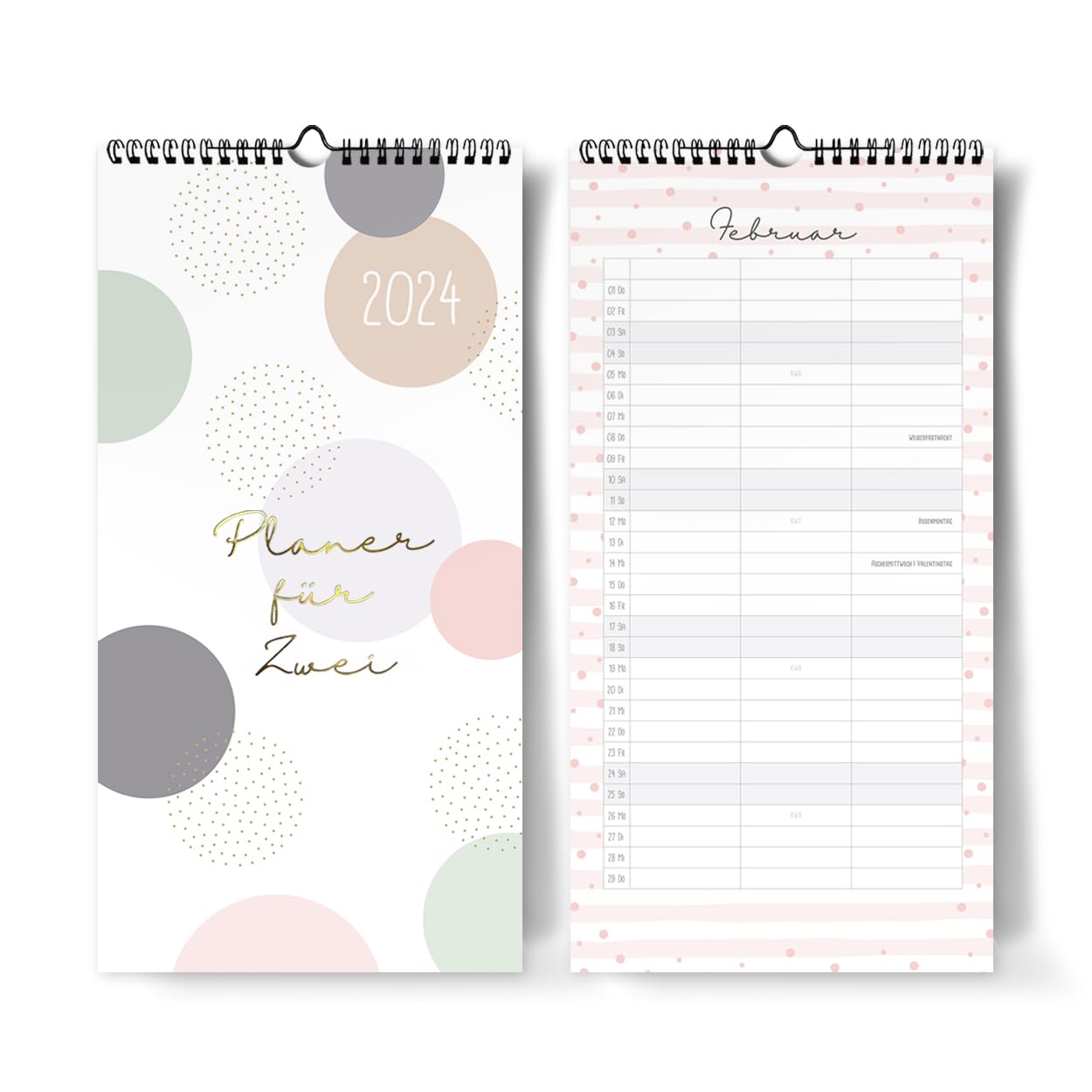 gr-tz-verlag-wandkalender-f-r-zwei-2024-partnerkalender-3-spalten-22x43-cm image 1