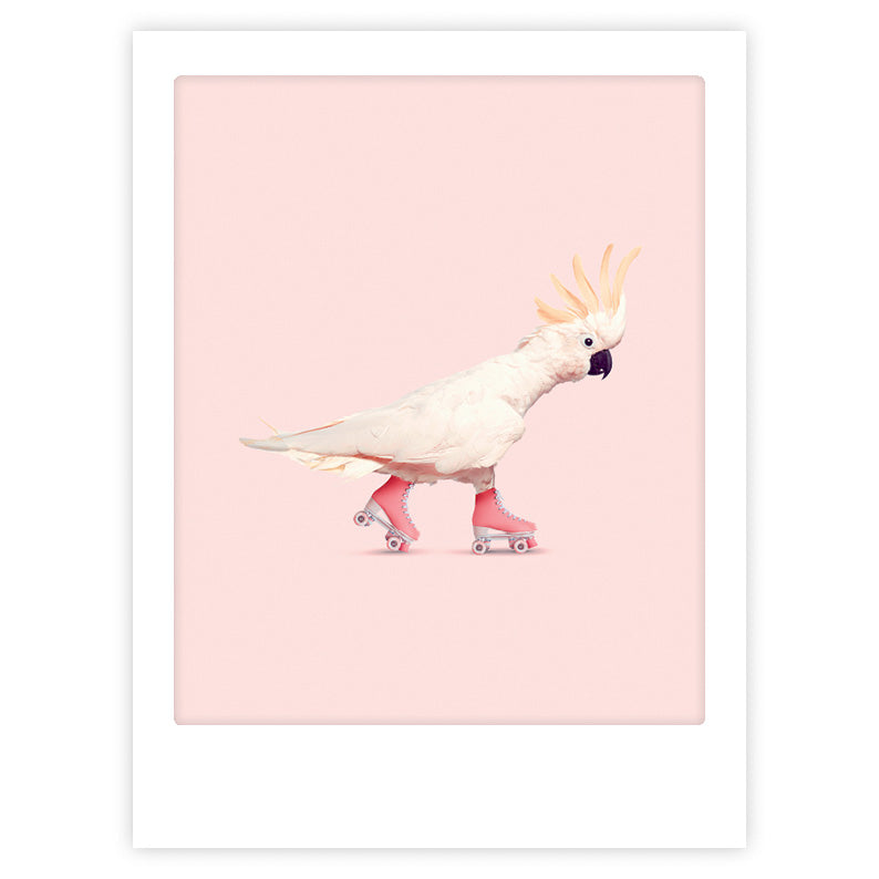 pickmotion-rock-n-roll-birdy-art-poster-mit-echtglas-rahmen image 1