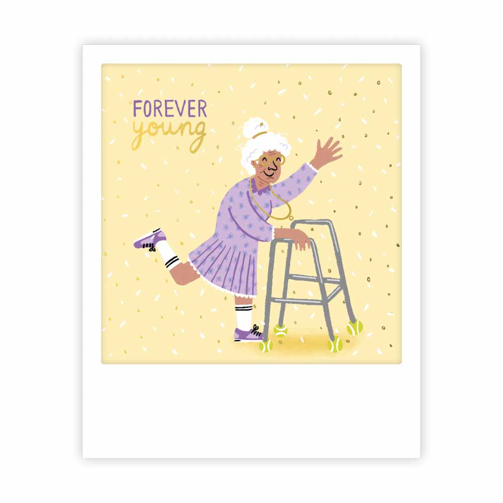 pickmotion-kleine-postkarte-forever-young-dancing-grandma image 1