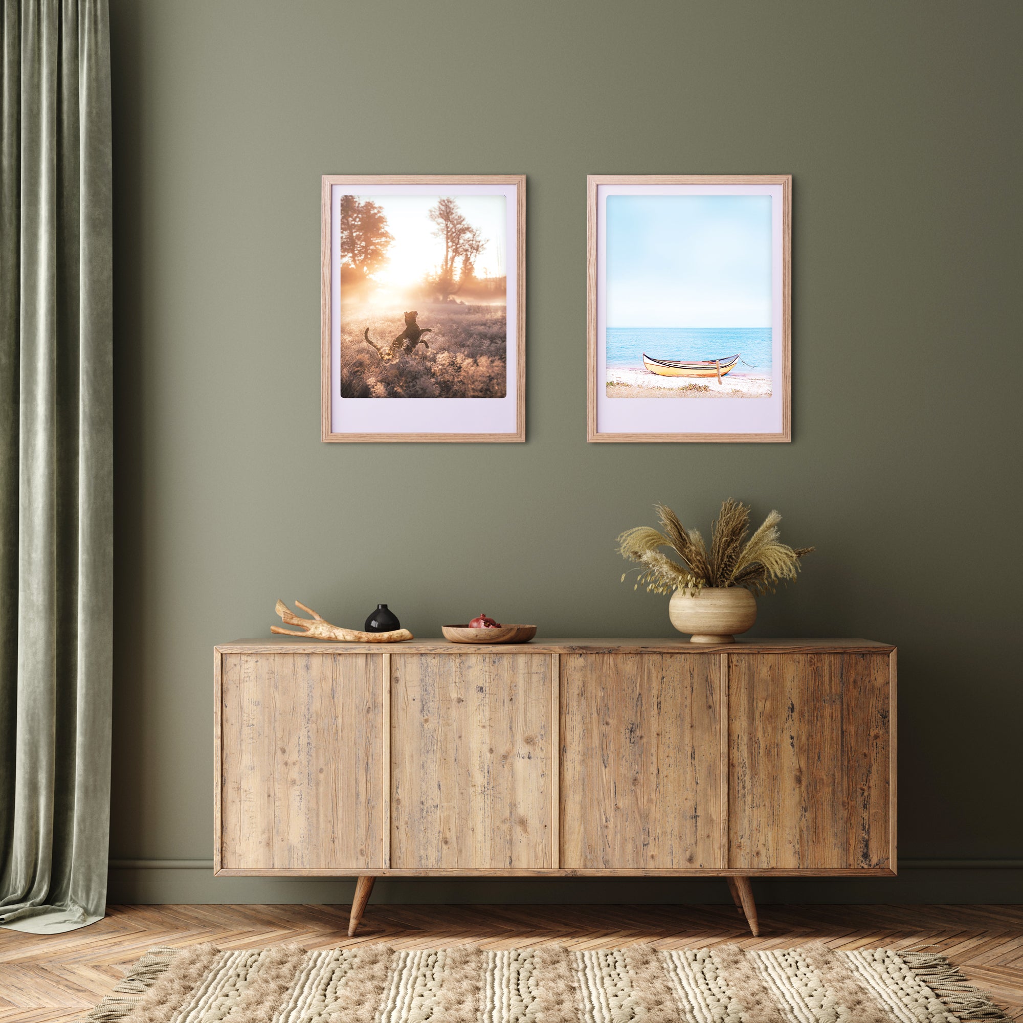 pickmotion-yellow-boat-art-poster-mit-echtglas-rahmen image 2