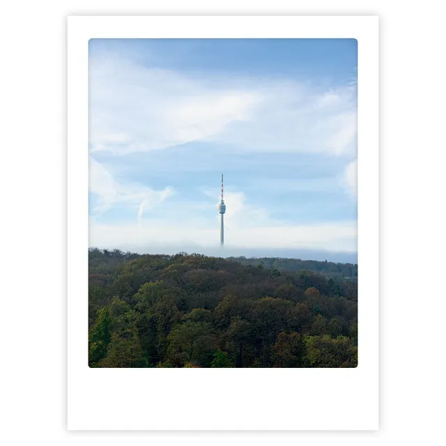 pickmotion-needle-in-the-clouds-art-poster-mit-echtglas-rahmen image 1