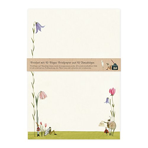 gr-tz-verlag-briefpapier-set-bl-tenschnecke-din-a4-blumen-natur-10-seiten-mit-um image 2