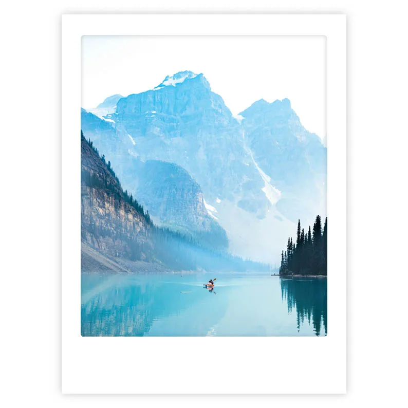 pickmotion-art-poster-blue-lake-adventures-mit-echtglas-rahmen image 1