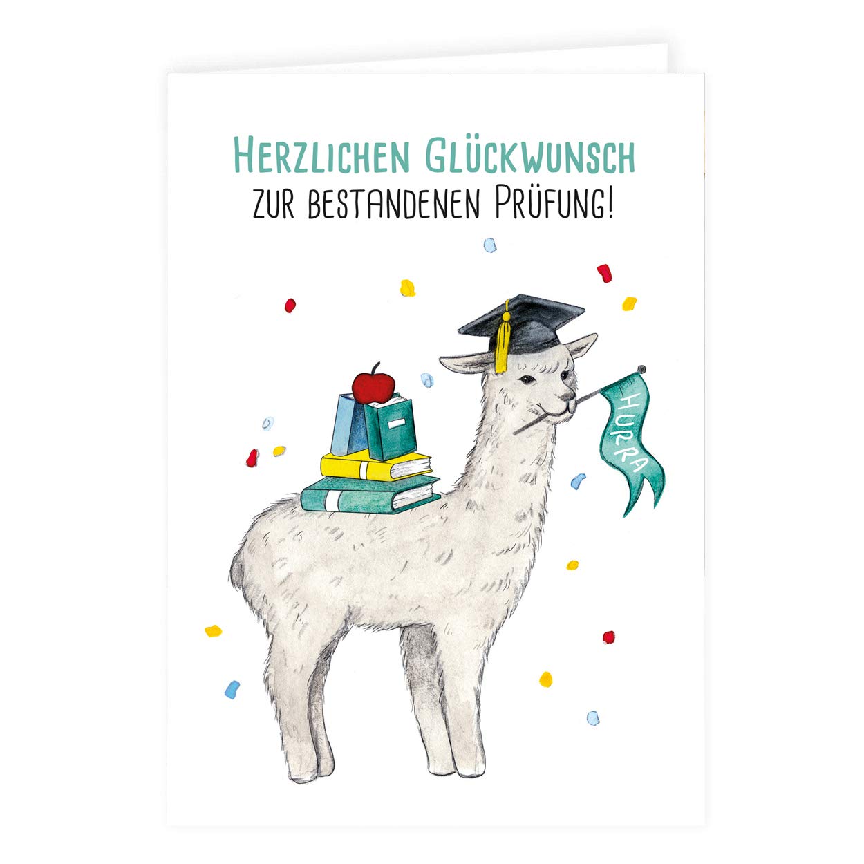 gr-tz-verlag-3er-set-gl-ckwunschkarte-abitur-alpaka-mit-doktorhut-herzlichen-gl- image 2