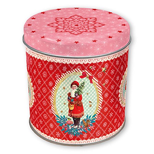 gr-tz-verlag-retro-keksdose-weihnachtsmann-klein-rund-rot-blech-ca-10-cm image 1