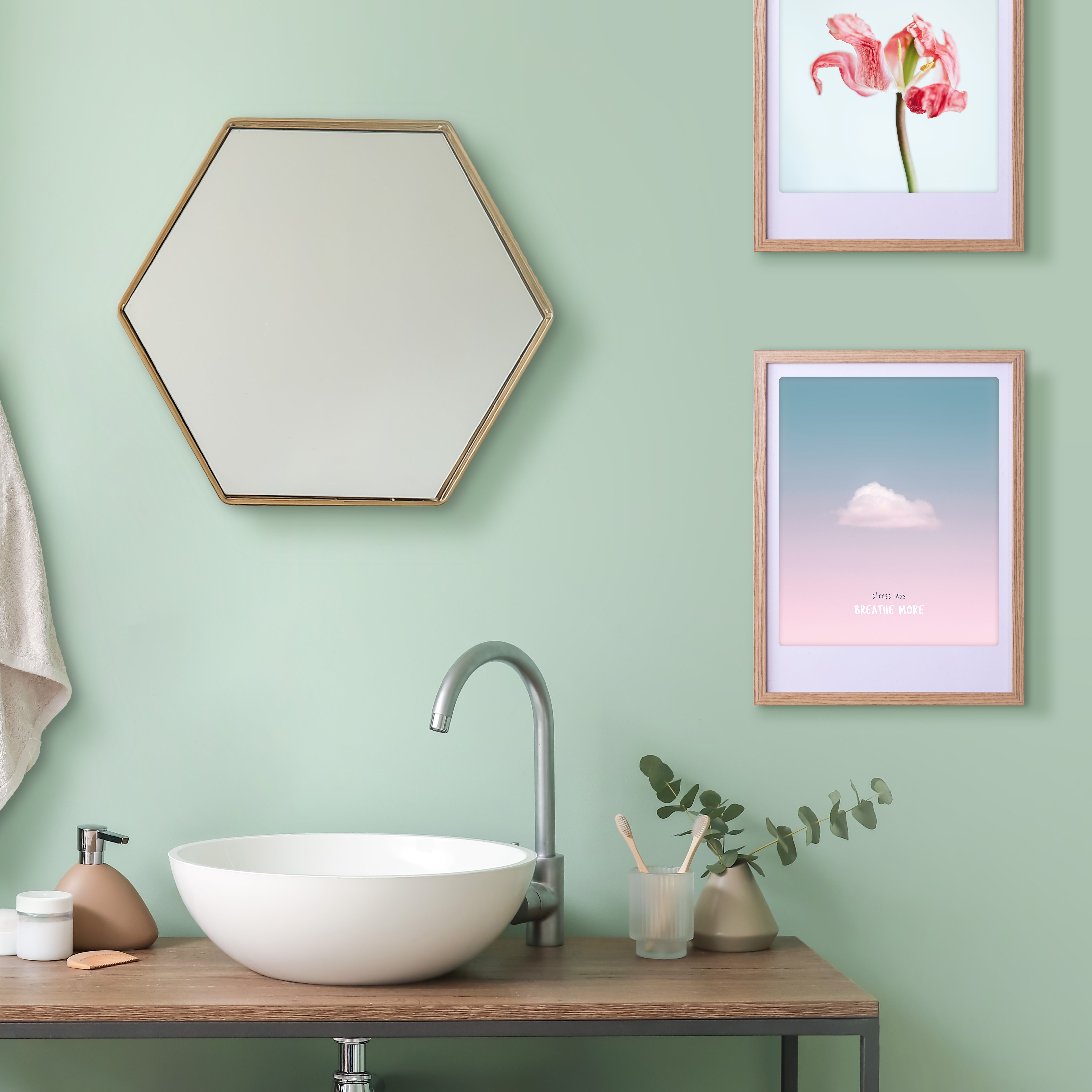 pickmotion-less-stress-art-poster-mit-echtglas-rahmen image 2
