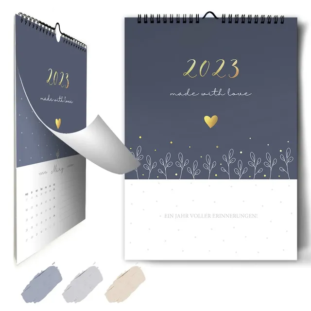 gr-tz-verlag-fotokalender-2023-blattgold-a4-wandkalender-zum-selbstgestalten image 1