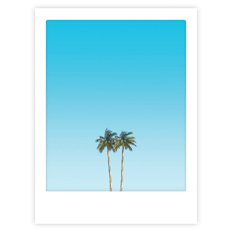 pickmotion-happy-palm-trees-art-poster-mit-echtglas-rahmen image 1