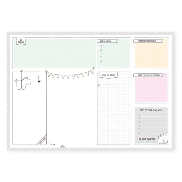 gr-tz-verlag-katz-und-tinte-schreibtischunterlage-din-a2-einhorn-mintgr-n image 1