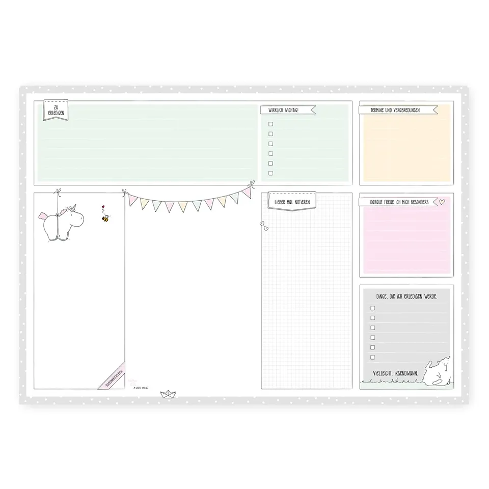 gr-tz-verlag-katz-und-tinte-schreibtischunterlage-din-a2-einhorn-mintgr-n image 1