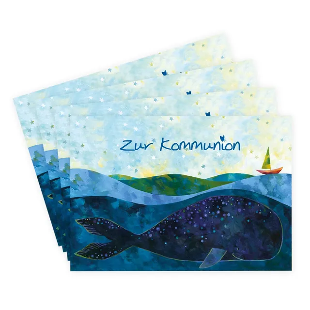 gr-tz-verlag-kommunionkarten-4er-set-motiv-wal-boot-auf-meer image 1