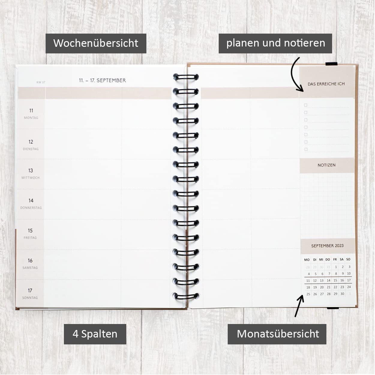 gr-tz-verlag-organizer-2023-a5-ringbuch-hardcover-pink-1-woche-2-seiten image 3