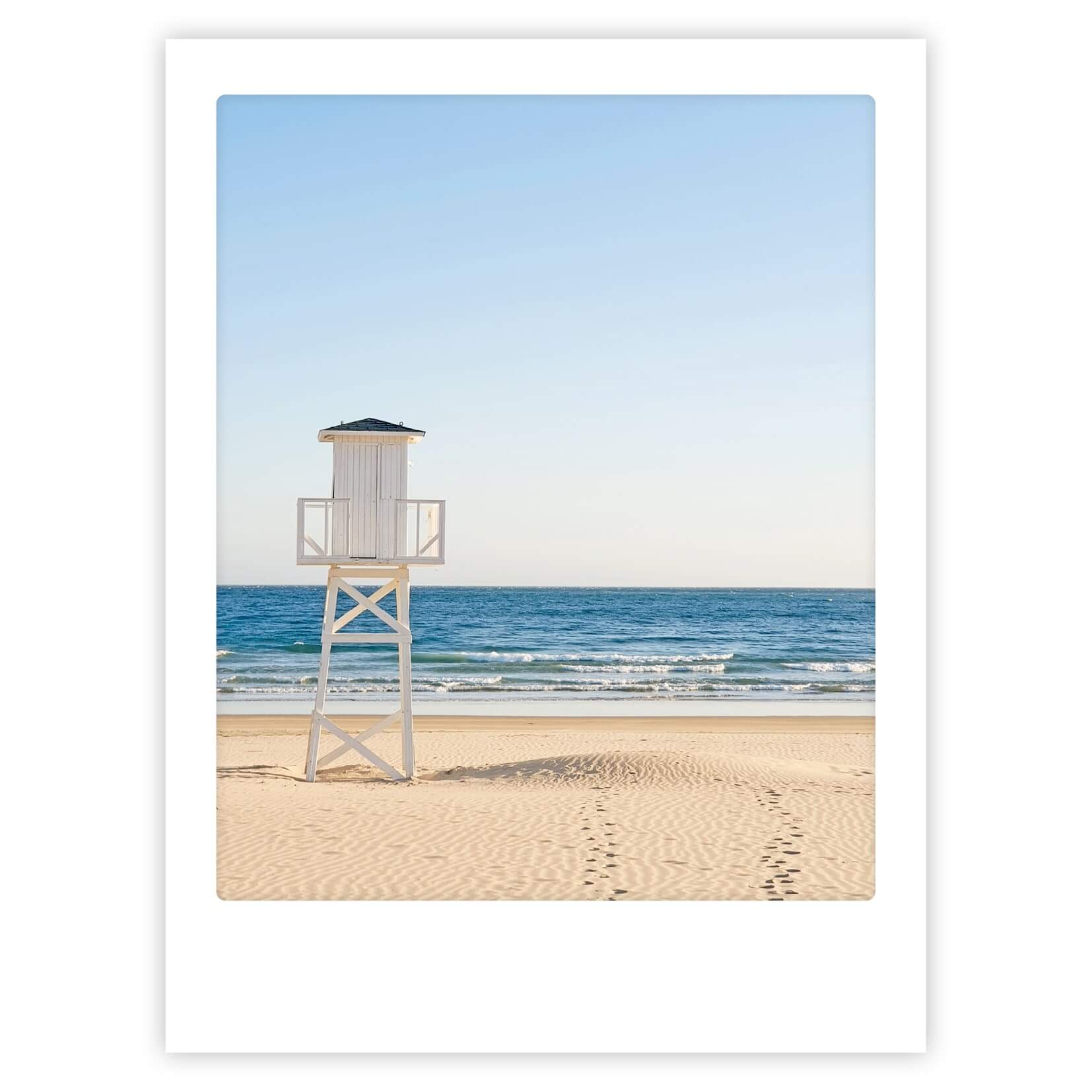 pickmotion-art-poster-a-morning-at-the-beach-mit-echtglas-rahmen image 1