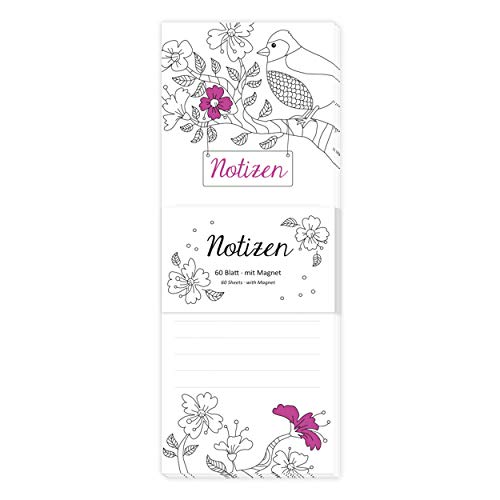 gr-tz-verlag-notizblock-blumenmeer-vogel-und-blumen-magnetblock-8-x-21-cm-60-bla image 2