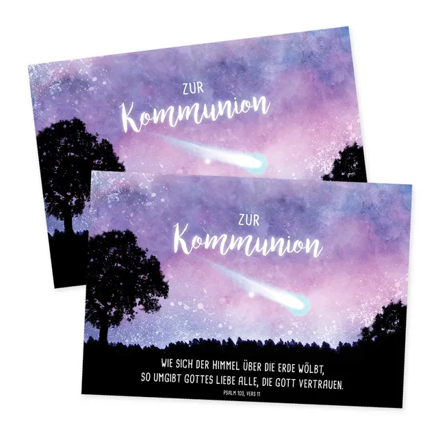 gr-tz-verlag-kommunionkarten-2er-set-modern-lila-klappkarten-11-5x16-5-cm-mit-um image 1