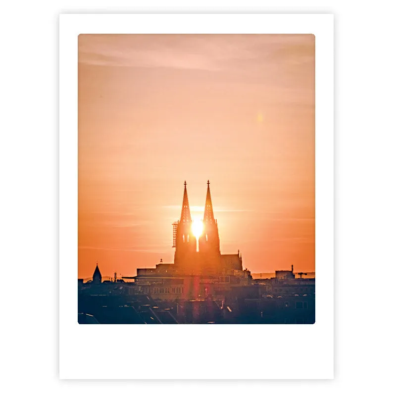 pickmotion-art-poster-sunset-in-cologne-mit-echtglas-rahmen image 1