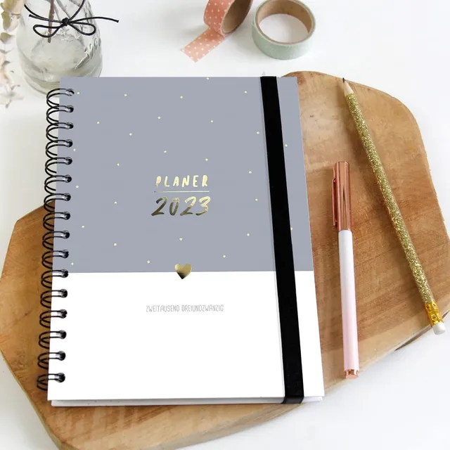 gr-tz-verlag-terminplaner-organizer-2023-a5-buchkalender-1-woche-2-seiten-schwar image 1