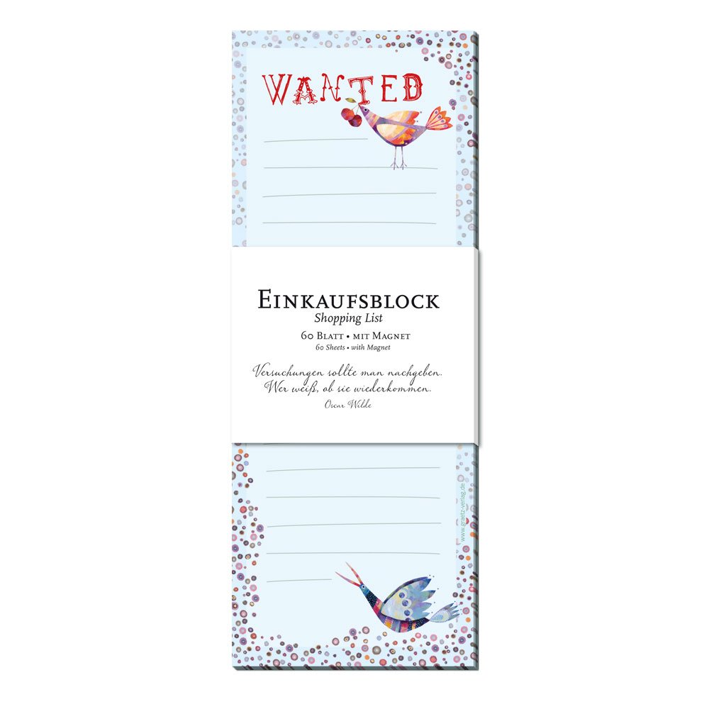 gr-tz-verlag-einkaufsblock-wanted-paradiesv-gel-magnet-notizblock-liniert-8-x-21 image 1