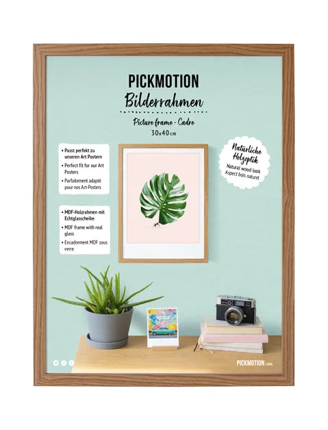pickmotion-echtglas-rahmen-mdf-holzoptik-hell-f-r-art-poster image 1