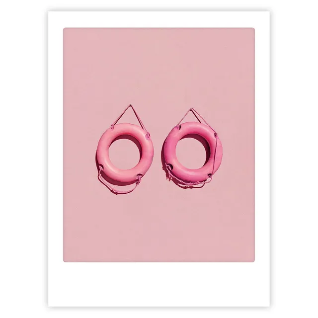 pickmotion-pink-buoy-art-poster-mit-echtglas-rahmen image 1