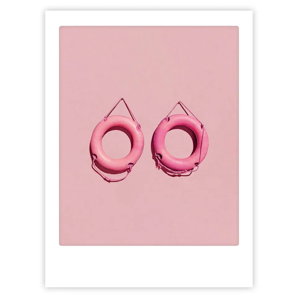 pickmotion-pink-buoy-art-poster-mit-echtglas-rahmen image 1