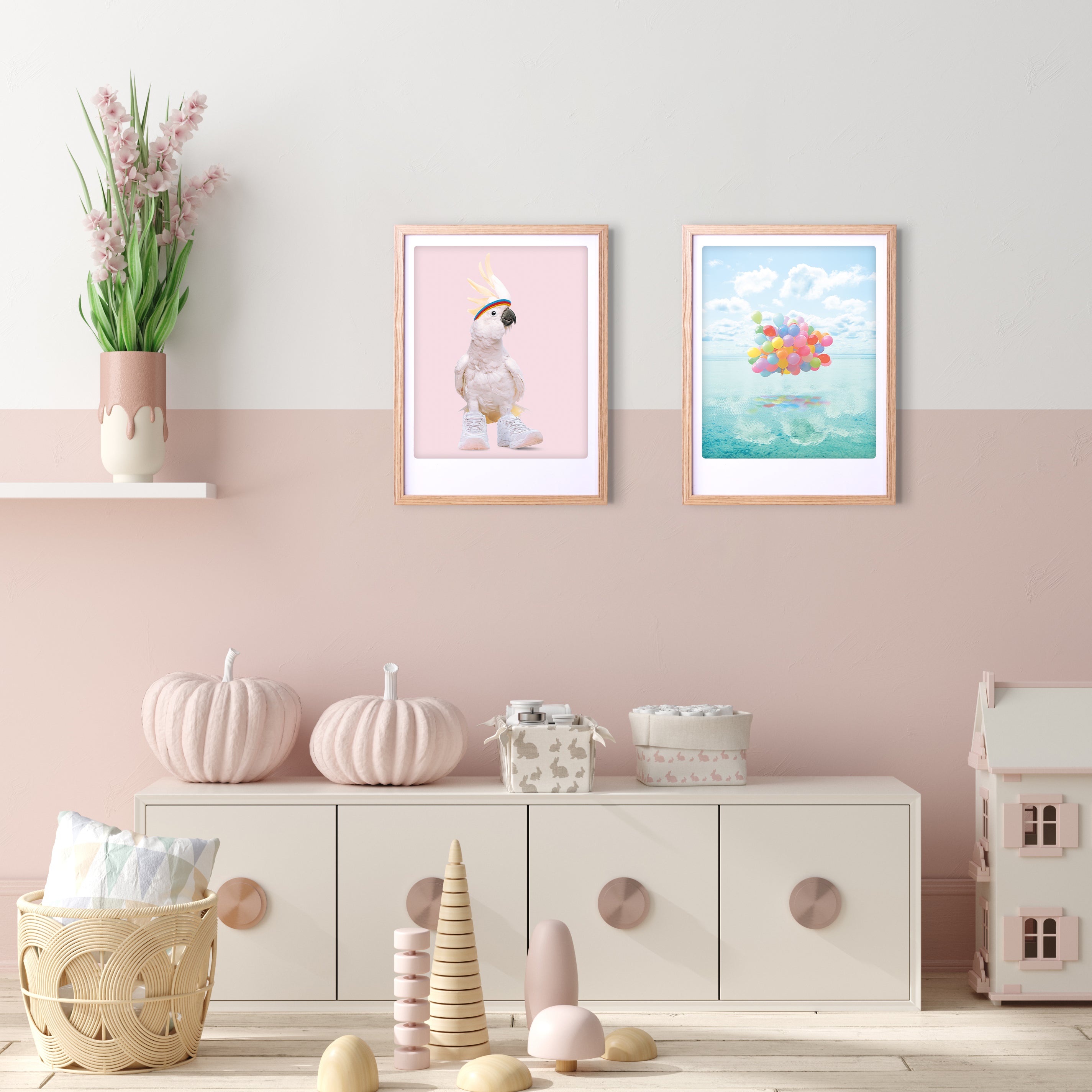 pickmotion-art-poster-floating-balloons-mit-echtglas-rahmen image 2